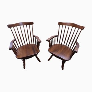 Set de Fauteuils en Bois avec Mécanisme de Retour Automatique, 1960s, Set de 2