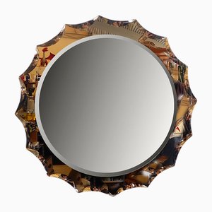 Espejo de pared de cristal de Cristal Art, años 60