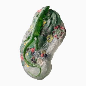 Art Nouveau Sculpture of Lizard in Pâte de Verre, France, 1920s