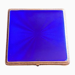 Art Deco Silver and Guilloche Enamel Cigarette Case