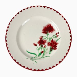 Round Oeillet Dish from Sarreguemines, 1920s