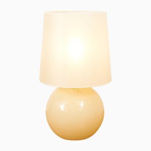 Table Lamp with Sepia-Yellow Glass Base and Shade, 1940s