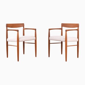 Sedie da pranzo Mid-Century moderne in teak di HW Klein per Bramin, Danimarca, anni '60, set di 2