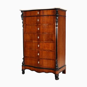 Commode Louis Philippe Semainier en Placage de Noyer