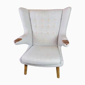 Papa Bear Chair in Grey Hallingdal with Teak Nails by Hans J. Wegner, 1950s