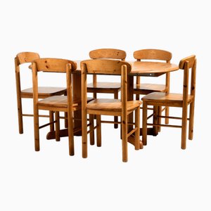Pine Dining Set by Rainer Daumiller, Set of 7
