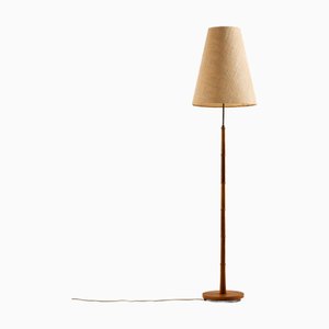 Stehlampe aus Eiche und Messing