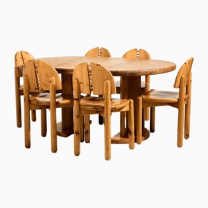 Mobilier de Salle à Manger en Pin par Rainer Daumiller pour Hirtshals Savvaerk, Set de 7
