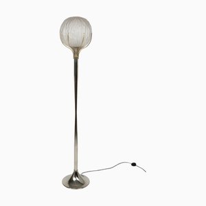 Moderne Midcentury Stehlampe aus Messing & Glas von Angelo Brotto für Esperia, 1960er