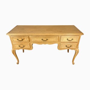 Vintage French Louis XVI Style Carved Desk in Oak