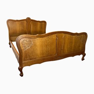 Vintage Louis XV French Oak Double Bed