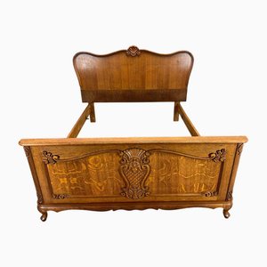 Vintage French Louis Xv Double Bed Frame Carved Headboard Lot 3708