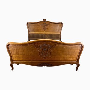 Vintage Louis XV French Oak Double Bed