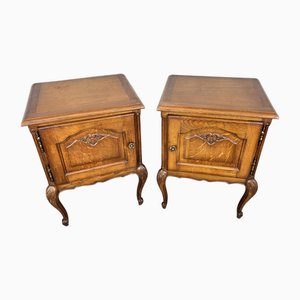 Tables de Chevet Vintage en Chêne, France, Set de 2