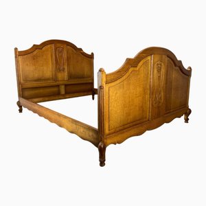 Vintage Louis XV Oak Double Bed