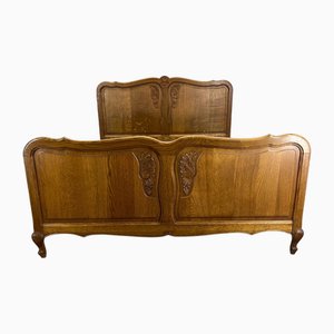 Vintage Louis XV French Oak Double Bed