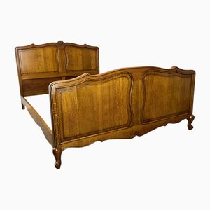 Vintage Louis XV French Oak Double Bed