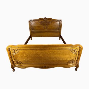 Vintage Louis XV French Oak Double Bed