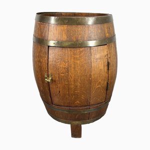 Vintage French Oak Barrel Cabinet