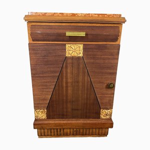 Antique French Bedside Table with Marble Top