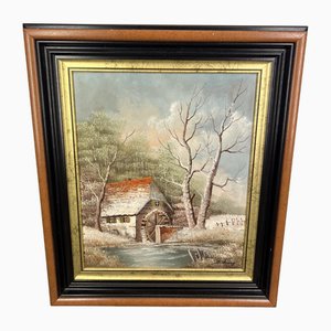 Sidney, Paysage avec Moulin à Rivière, Peinture à l'Huile