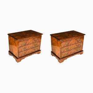 Vintage Burr Walnut Bedside Chests, Set of 2