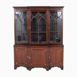 Georgian Revival Breakfront Bücherregal aus Mahagoni, 1890er