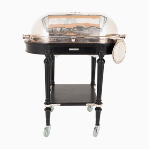 Carrito para trinchar carne de vaca plateado, años 30