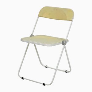 Moderner Italienischer Mid-Century Plia Klappstuhl in Cremeweiß von Giancarlo Piretti für Castelli, 1970er