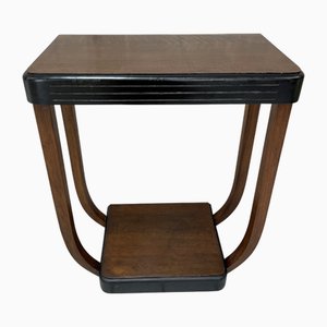 Art Deco Black and Veneer Side Table, 1920s