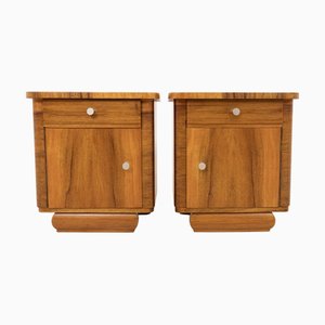 Mid-20th Century Wooden Bedside Tables, 1950s, Set of 2