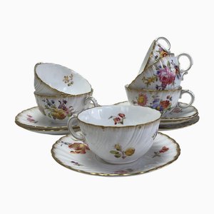 Service à Dessert/café Pour 6 Personnes – Porcelaine Bleue à Motifs Floraux – Senator Collection
