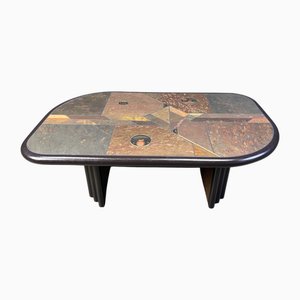 Brutalist Slate Stone Coffee Table, 1970s