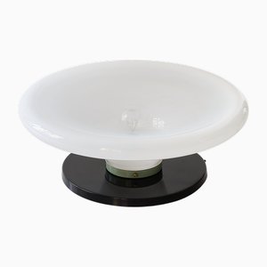 Large Mid-Century Modern Table Lamp in Glass and Brass and Steel, 1950s