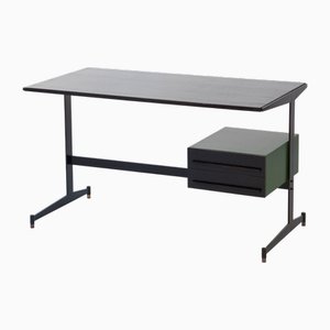 Vintage Italian Black and Green Desk Table, 1960s