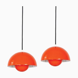 Vintage Flowerpot Pendant Lamps by Verner Panton for Louis Poulsen, Set of 2