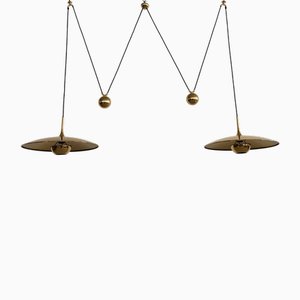 Florian Schulz Double Onos 55 Pendant Lights with Adjustable Counter Weights in Full Brass, 2000s