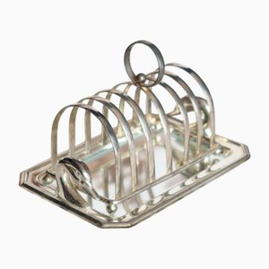 Antique Silver-Plated Toast Rack with Swan Motif, 1970s