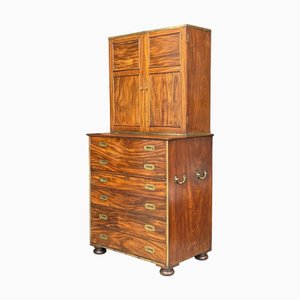 Armoire de Campagne Militaire sur Coffre de Secrétaire, 19ème Siècle, C1850