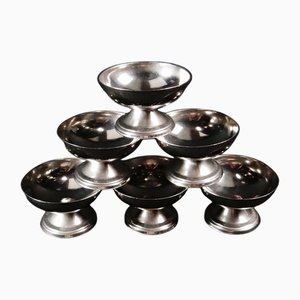 Ice Cream Cups in Stainless Steel, 1980, Set of 6