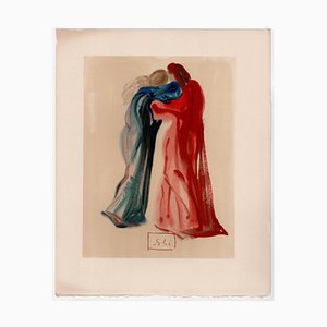 Salvador Dali, Dante and Beatrice, 1964, Original Woodcut
