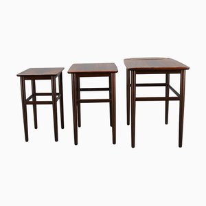 Danish Wooden Nesting Tables, 1960s, Set of 3