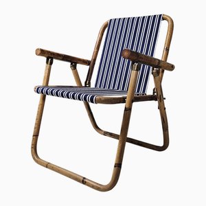 Sedie pieghevoli in bambù e ottone, Italia, anni '60, set di 4