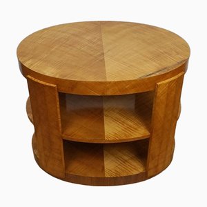 Art Deco Oval Side Table in Satin Birch Veneer from Markies Antiques, 1930s