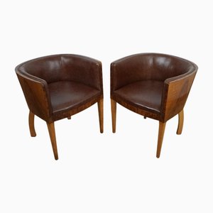 Chaises d'Appoint Art Déco en Noyer de Markies Antiques, 1930s, Set de x