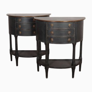 Dutch Demi-Lune Bedside Tables, Set of 2