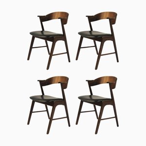 Restored Rosewood Dining Chairs with Upholstery, 1960s, Set of 4