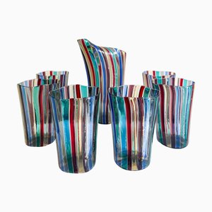 Gio Ponti zugeschriebene Gläser und Krug für Venini, Italien, 1959, 7 . Set