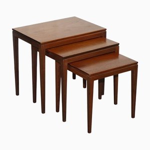 Mid-Centry Danish Teak Nest of Three Tables, 1960s, Set of 3