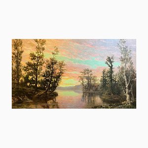 Jules Jequier, Tramonto, Olio su tela